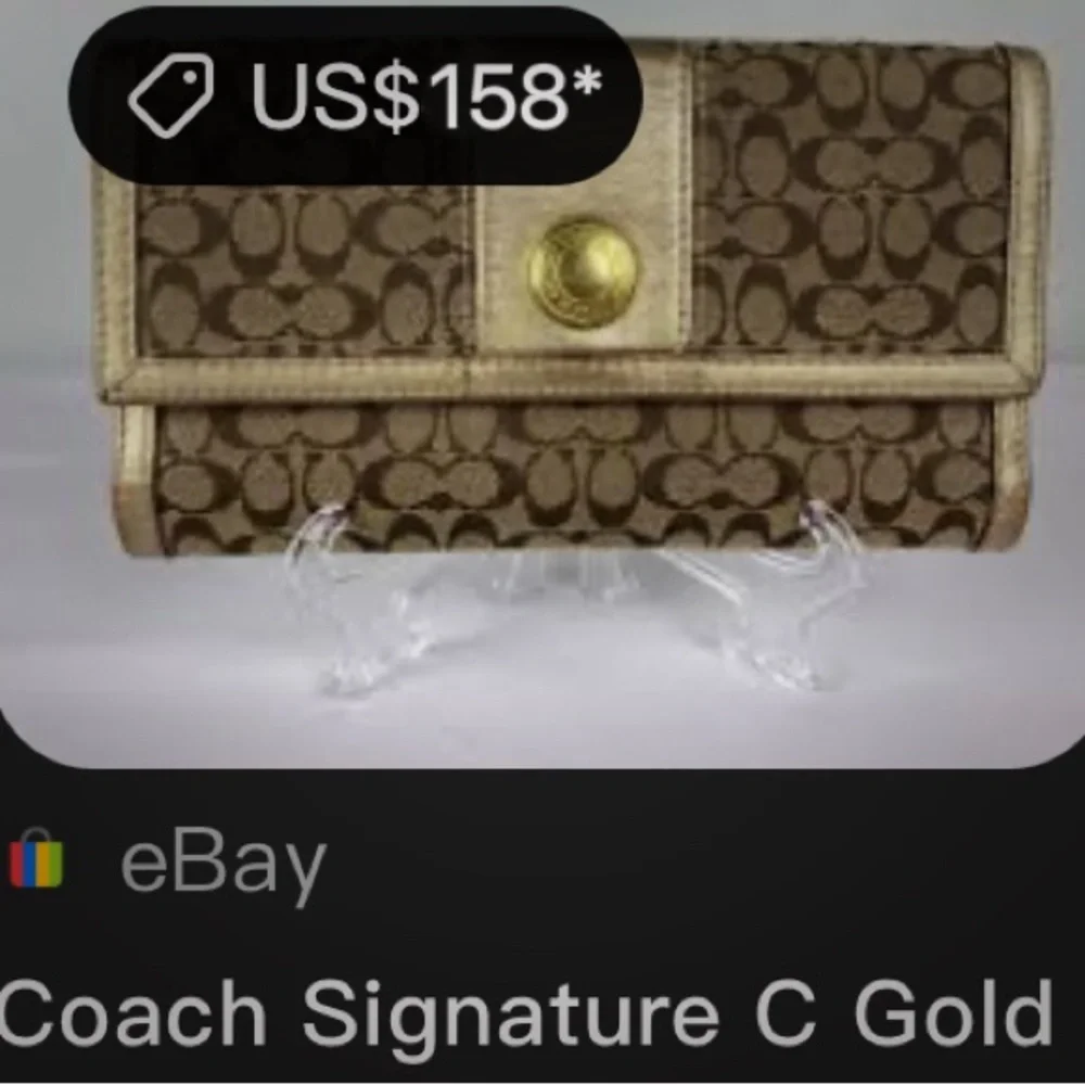 Vintage Coach Brown and Gold Wallet clutch - Picture 4 of 17